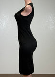 SAMARA BLACK BUTTON DOWN STRETCH DRESS