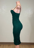 SKY GREEN MESH RUCHED BODYCON STRAPPY MINI DRESS