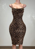 BAILEE ANIMAL PRINT BODYCON STRAPPY MIDI DRESS
