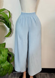 AILA BABY BLUE HIGH WAIST FLARED PANTS