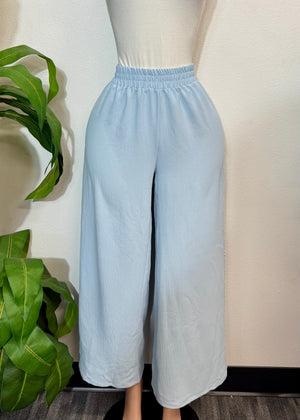 AILA BABY BLUE HIGH WAIST FLARED PANTS