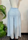 AILA BABY BLUE HIGH WAIST FLARED PANTS