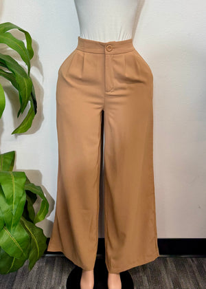 LUSH CAMEL FLARED PANTS
