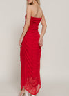 SELENA RED DRESS STRAPLESS