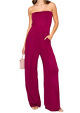 Ellie Strapless Jumpsuit Magenta