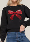 DAPHNE BLAK SEQUIN DETAIL INNER FLEECE SWEATSHIRT