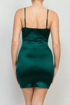 ISLA GREEN EMERALD CORSET SWEETHEART PLEATED CUPS MINI DRESS