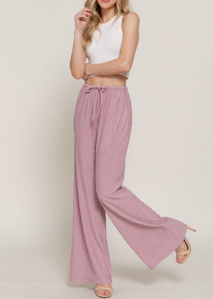 TRACY MAUVE LOOSE FIT FLARED BOTTOM PANTS
