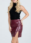 Cass Faux Leather Mini Skirt Burgundy