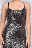 ALLISON BLACK SEQUIN SLIT BODYCON MIDI DRESS