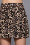 ELLA ANIMAL PRINT DENIM MINI SKIRT