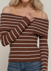 RENEE  BROWN/IVORY TOP  OFF SHOULDER