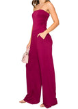 Ellie Strapless Jumpsuit Magenta