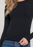 NENA BLACK INNER FAUX FUR LONG SLEEVE TOP