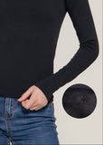 NENA BLACK INNER FAUX FUR LONG SLEEVE TOP