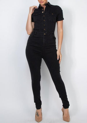 Moenia Denim Jumpsuit Black