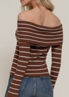 RENEE  BROWN/IVORY TOP  OFF SHOULDER