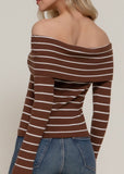 RENEE  BROWN/IVORY TOP  OFF SHOULDER