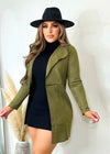 Vania Suede Coat Olive - Fashion Effect Store