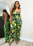 All Of This Floral jumpsuit Green/Black