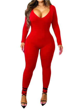 Never Basic Jumpsuit Red - Fashion Effect Store