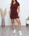 Rule Breaker Mini Dress Burgundy - Fashion Effect Store