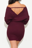 One Call Away Dress Burgundy - Fashion Effect Store