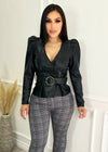 Alaia Faux Leather Blouse Black - Fashion Effect Store