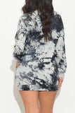 Alissa Sweater/Dress Tie Dye Black/White - Fashion Effect Store