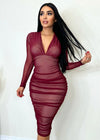 Almost There Dress Burgundy - Fashion Effect Store