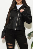 Always Classy Faux Leather Jacket Black - Fashion Effect Store
