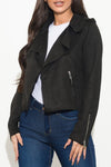 Baily Faux Suede Jacket Black - Fashion Effect Store