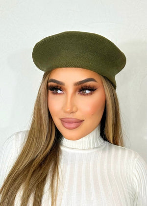 Beauty Game Beret Olive - Fashion Effect Store