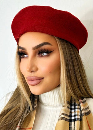 Beauty Game Beret Red - Fashion Effect Store