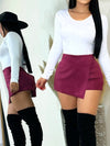 Becca Suede Short/Skirt Burgundy - Fashion Effect Store