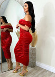 Blair Velvet Dress Red - Fashion Effect Store