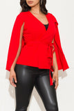 Business Casual Blazer Red - Fashion Effect Store