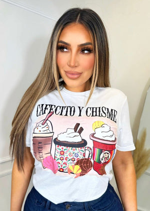 Cafecito And Chisme T Shirt - Fashion Effect Store