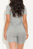 Chill Out Set V Neck Grey - Fashion Effect Store