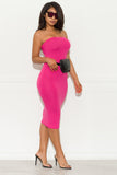 Make It Right Strapless  Dress -Hot Pink - Fashion Effect Store