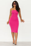 Make It Right Strapless  Dress -Hot Pink - Fashion Effect Store