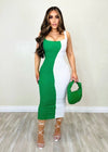 Currently Obsessed Dress White/Green - Fashion Effect Store