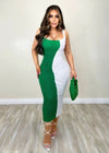 Currently Obsessed Dress White/Green - Fashion Effect Store