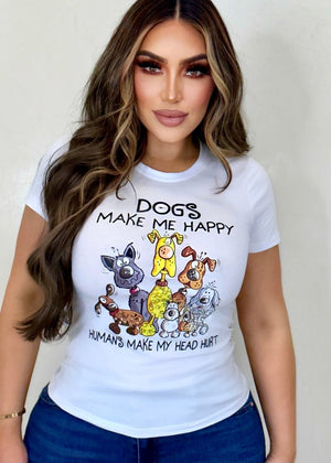 Dogs Make Me Happy T Shirt - Fashion Effect Store