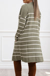 Fall Vibes Stripped Cardigan Olive/White - Fashion Effect Store