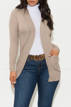 Feeling My Best Cardigan Heather Taupe - Fashion Effect Store