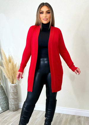 Feeling My Best Cardigan Red - Fashion Effect Store