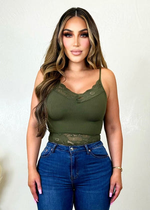 Feels Right Crop Top Olive - Fashion Effect Store