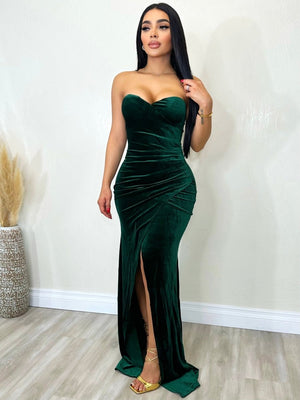 Flawless Beauty Dress Hunter Green - Fashion Effect Store