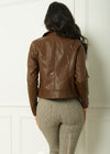 Galilea Faux Leather Jacket Brown - Fashion Effect Store